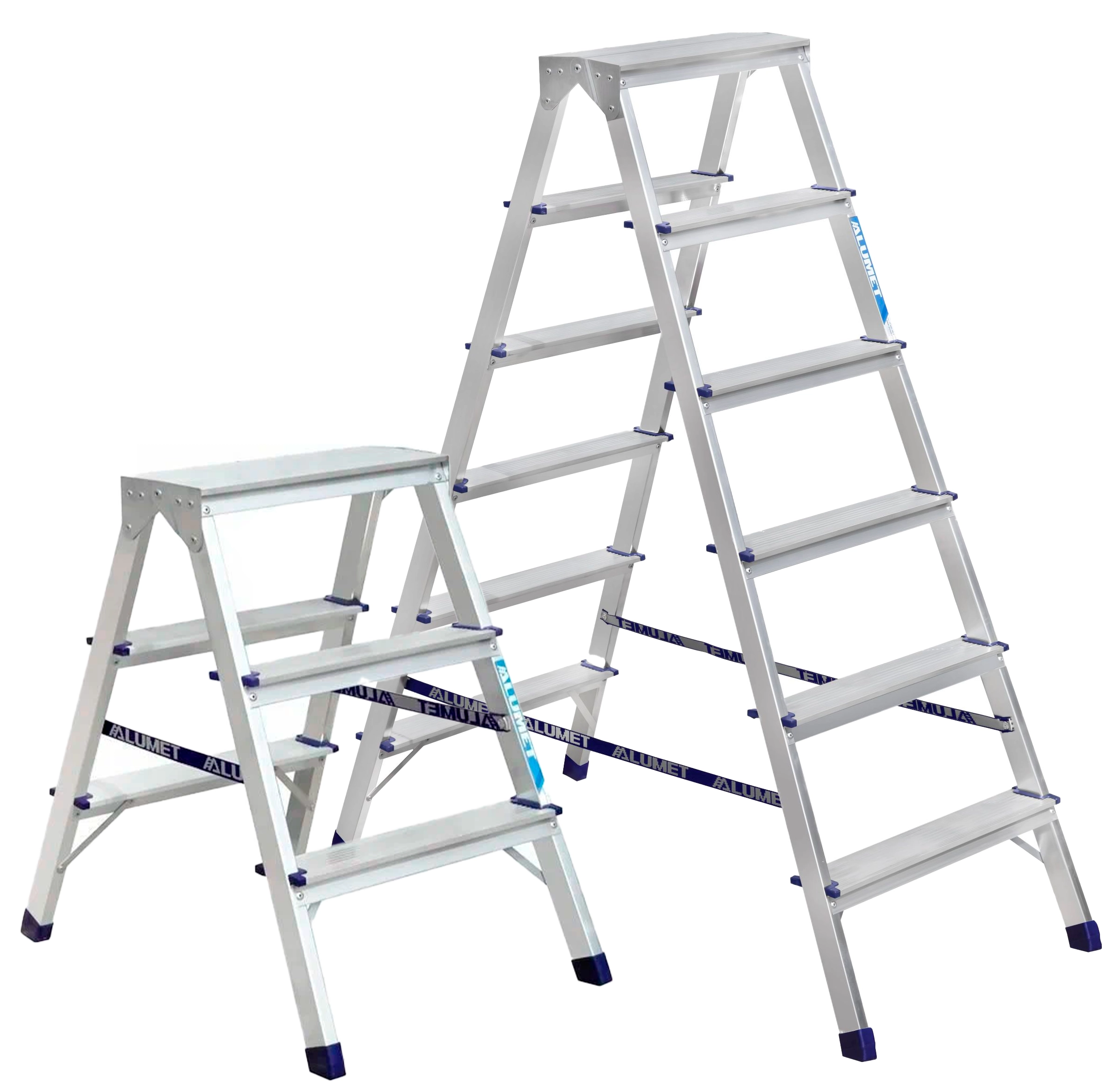 Стремянка двухсторонняя 150 кг, 3.4 м, 2х6 ст. (сер. 206/7206)