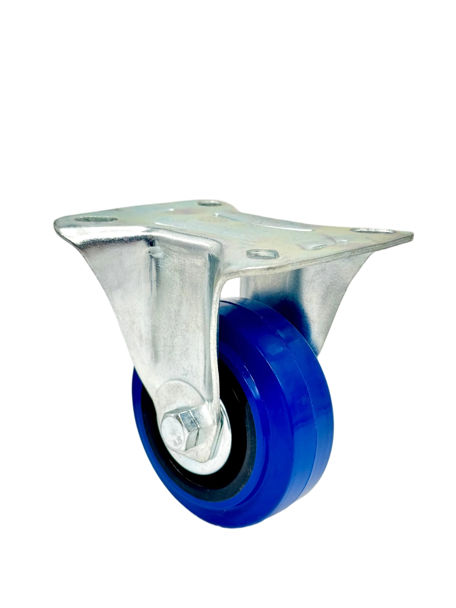 FRCL 97 - Промышленное усиленное колесо синяя резина 80 мм (площ., неповор.,  роликоподш.)