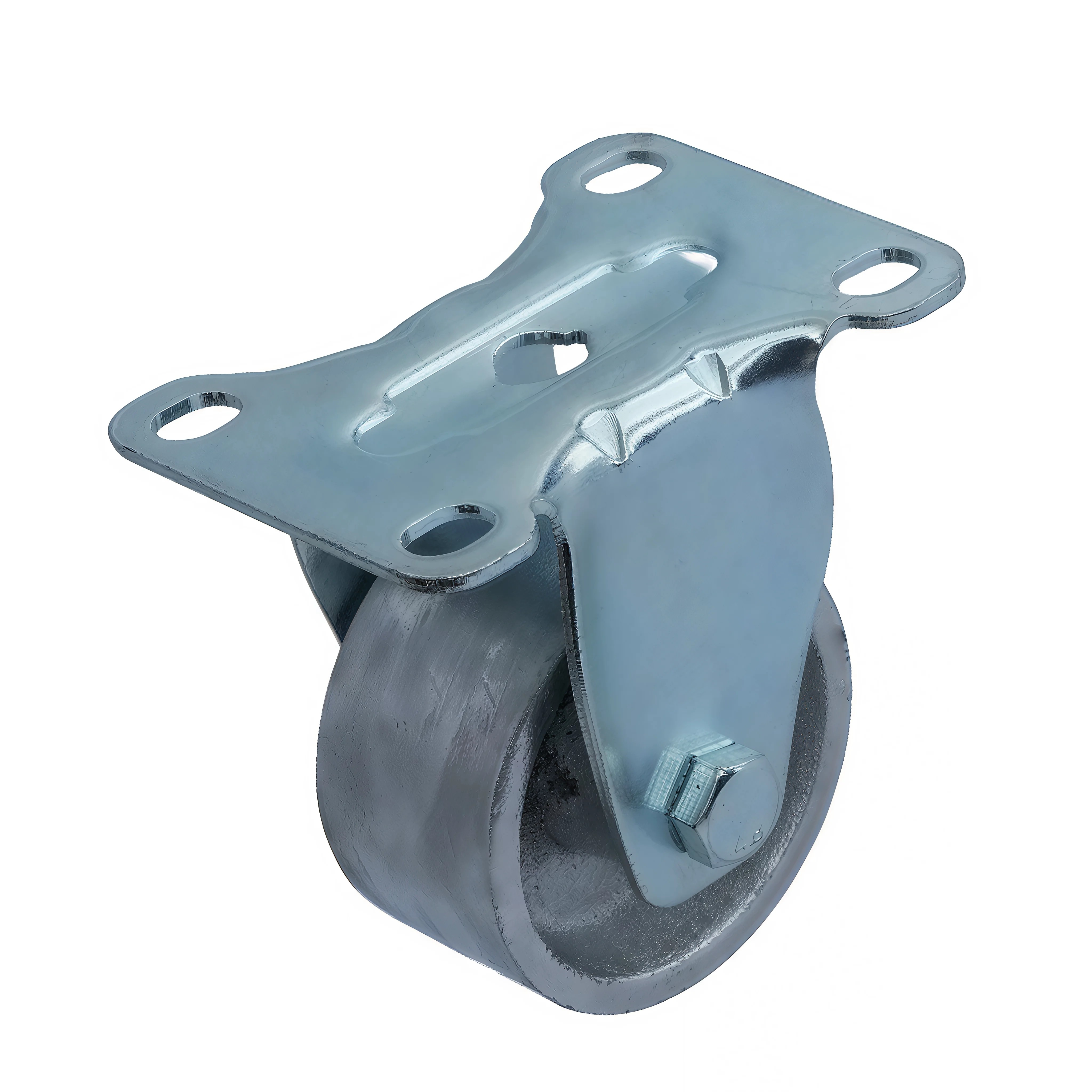 FCss 90 - Большегрузное чугунное колесо без резины 60 мм (неповорот., площадка, светл. обод.)