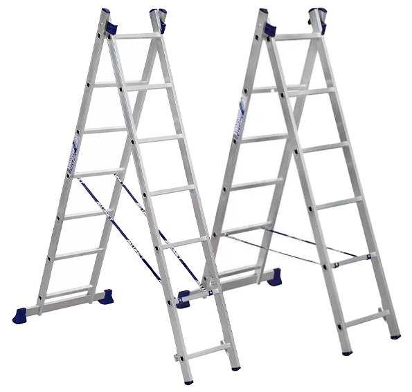 Лестница двухсекционная 150 кг, 6.18 м, 2х13 ст. (сер. - 213/5213)