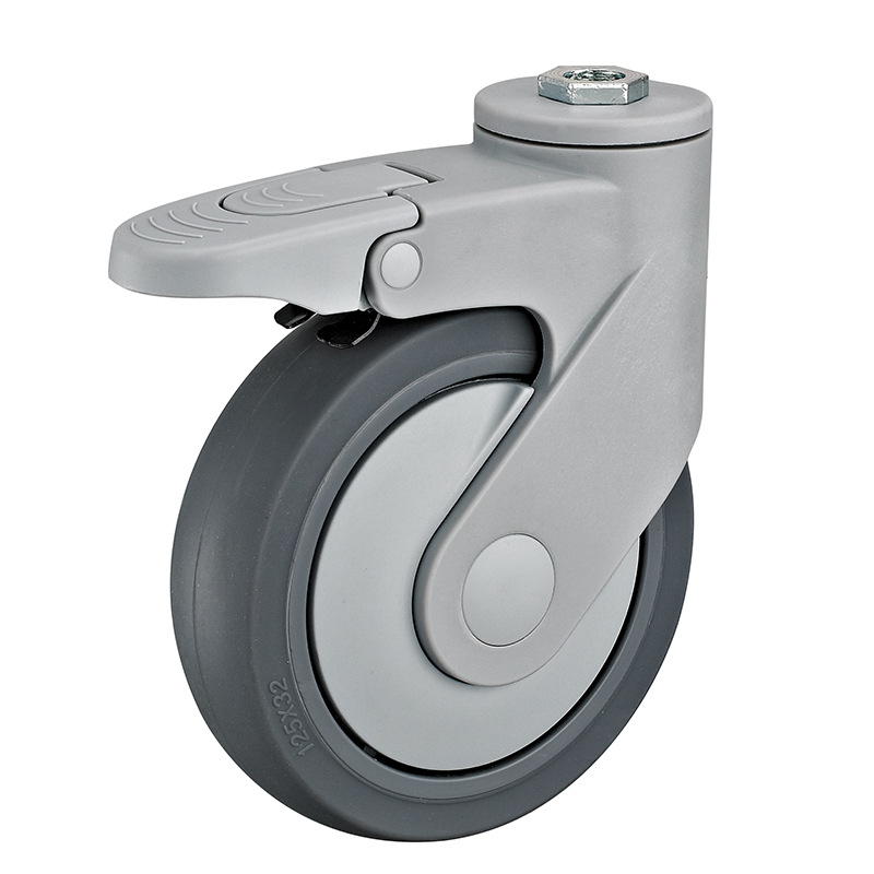 IMhgb 55(12) - Аппаратное колесо из термопластичной резины 125 мм (под болт М12, тормоз, шарикоподш)